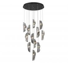Lib & Co. CA 10164-019-02 - Sorrento, 12 Light round LED Chandelier, Smoke, Black Canopy