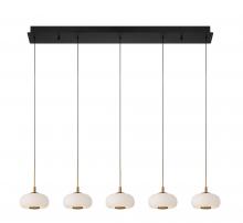 Lib & Co. CA 10199-02 - Adelfia, 5 Light Linear LED Chandelier, Matte Black