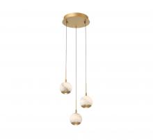 Lib & Co. CA 10203-030 - Baveno, 3 Light Round LED Pendant, Painted Antique Brass