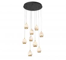 Lib & Co. CA 12137-02 - Lucidata, 9 Light Round LED Chandelier, Matte Black