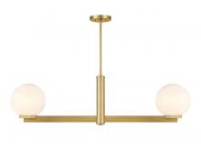 Savoy House Meridian CA M100124NB - 2-Light Linear Chandelier in Natural Brass