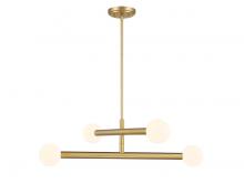 Savoy House Meridian CA M100133NB - 4-Light Chandelier in Natural Brass