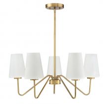 Savoy House Meridian CA M10060NB - 5-Light Chandelier in Natural Brass