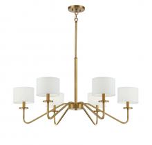 Savoy House Meridian CA M10092NB - 6-Light Chandelier in Natural Brass
