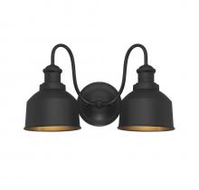 Savoy House Meridian CA M50047BK - 2-Light Outdoor Wall Lantern in Matte Black