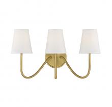 Savoy House Meridian CA M90056NB - 3-Light Wall Sconce in Natural Brass