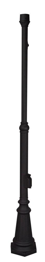 80" Pad Mount Post w/Photocell & Outlet in Textured Black