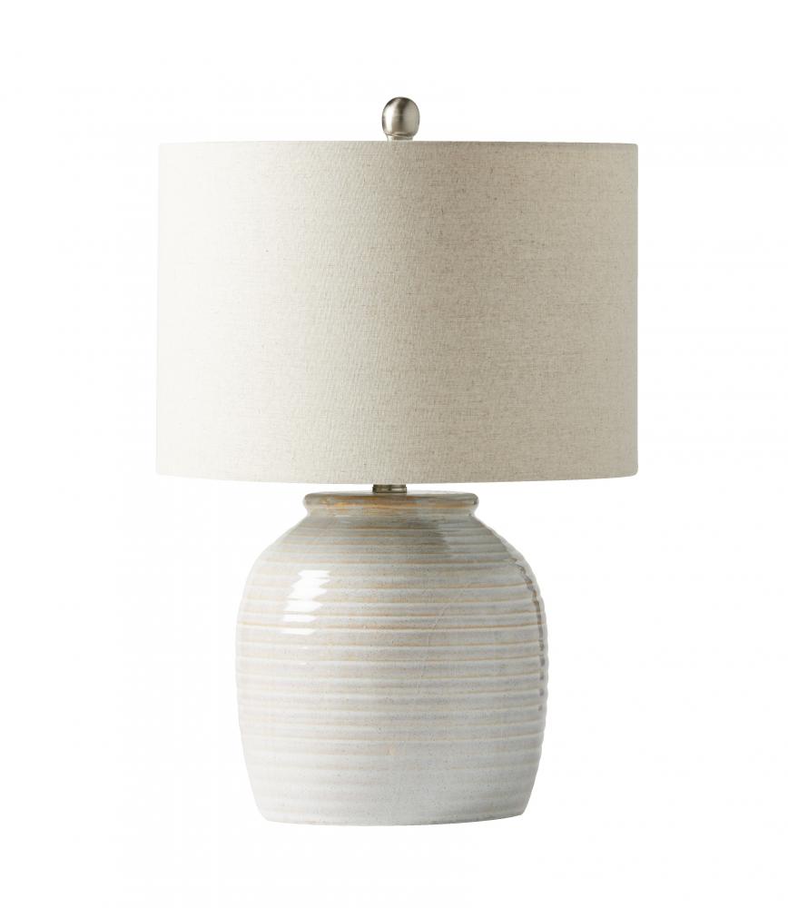 1 Light Ceramic Base Table Lamp in Cream