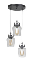 Craftmade 53592-FB - Trystan 3 Light Pendant in Flat Black