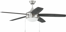 Craftmade PHA52BNK5-BNGW - 52" Phaze 5 in Brushed Polished Nickel w/ Brushed Nickel/Greywood Blades