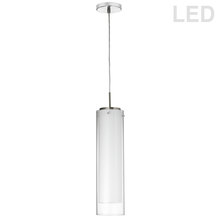 Dainolite 135LEDP-CF-PC - 15W Pendant, PC w/ WW & CL Glass