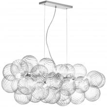 Dainolite CLZ-418HP-PC - 10 Light Halogen Horizontal Pendant Polished Chrome with Clear Spiral Glass