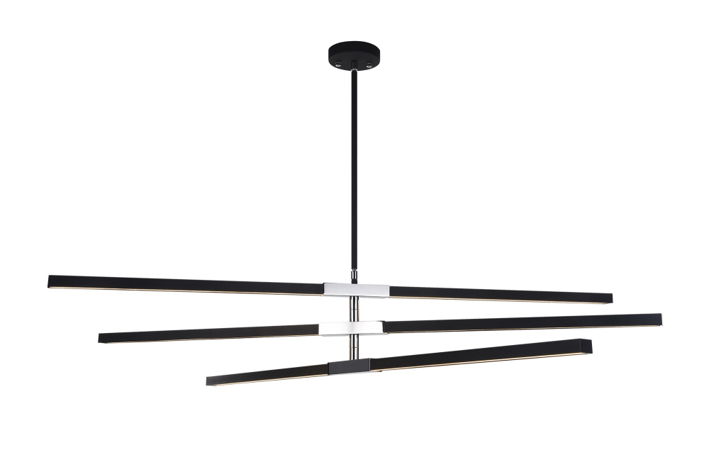 Lineare Matte Black and Chrome Pendant