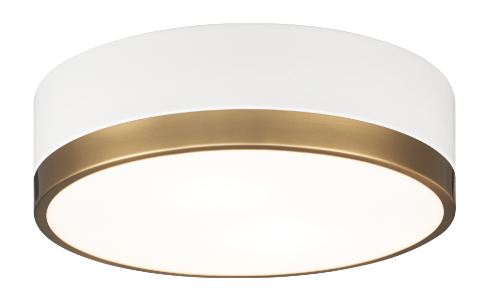 Trydor White and Aged Gold Brass Ceiling Mount