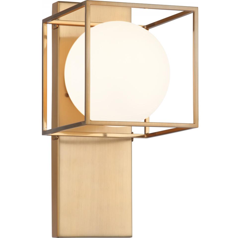 Squircle Aged Gold Brass Wall Sconce