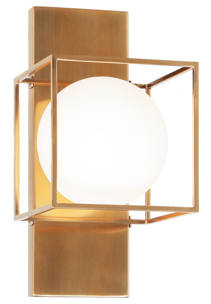 Squircle Aged Gold Brass Wall Sconce