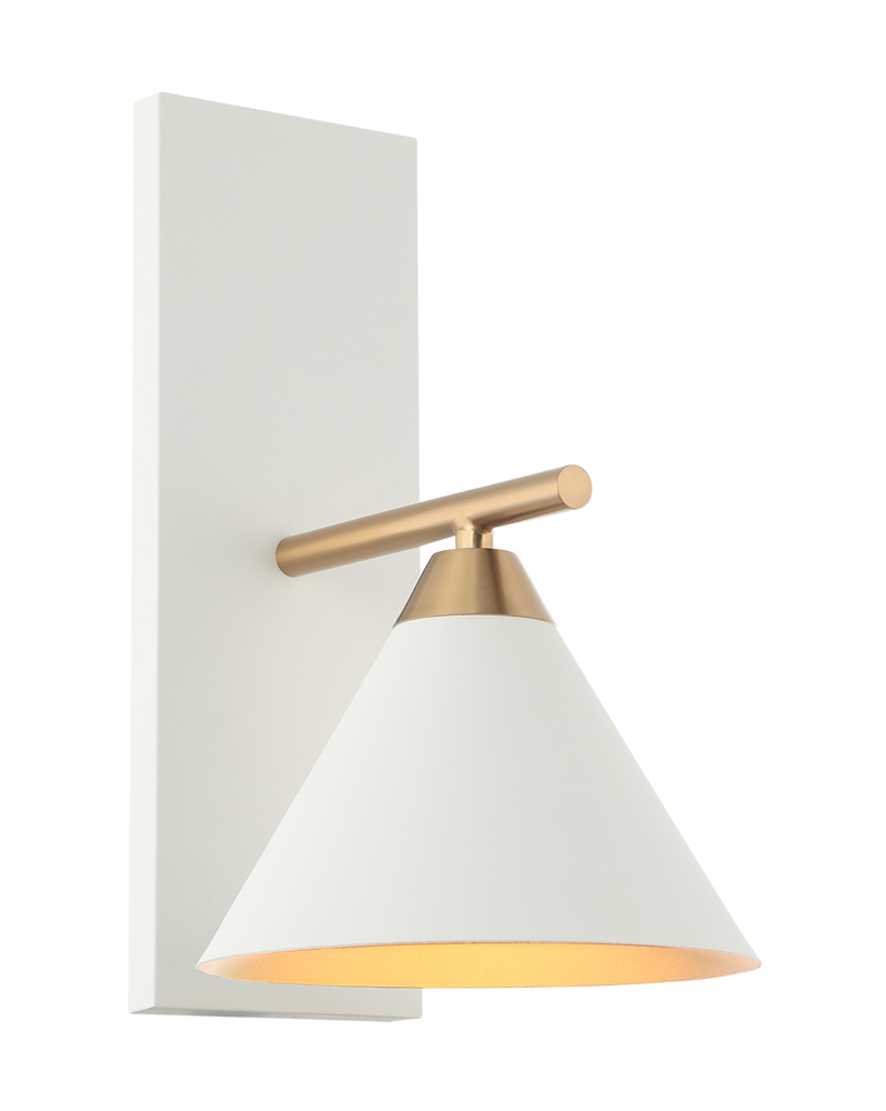 Bliss Aged Gold Brass + White Wall Sconce