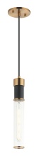 Matteo Lighting C61201MBAG - Tubo Matte Black + Aged Gold Brass Pendant