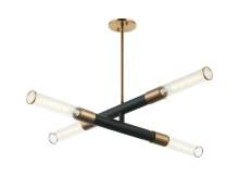 Matteo Lighting C61204MBAG - Tubo Matte Black + Aged Gold Brass Pendant