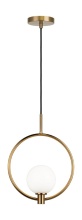 Matteo Lighting C71301AGOP - Averley Aged Gold Brass Pendant