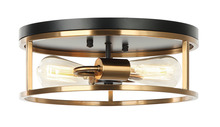 Matteo Lighting M15502BKAG - Clarke Black, Aged Gold Brass Flush Mounts