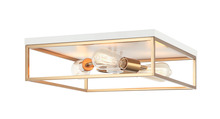 Matteo Lighting M15543WHAG - Clarke White + Aged Gold Brass Flush Mounts