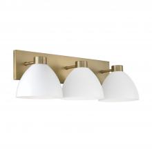 Capital Canada 152031AW - 3-Light Vanity in Aged Brass and White