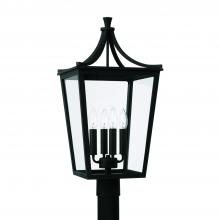 Capital Canada 947943BK - 12"W x 25"H 4-Light Outdoor Post Lantern in Black with Clear Glass