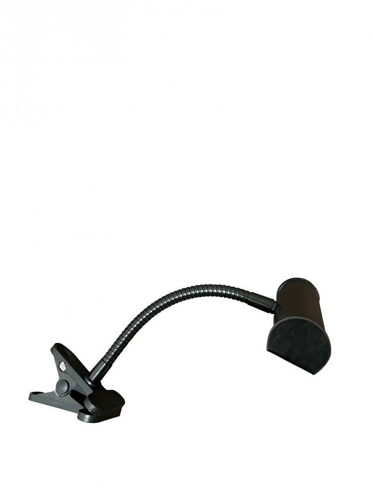 Battery Clip On 7" Black Textured LED Light Clip On Surfaces Up To 1 3/ 8"