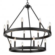 Golden Canada 1017-96 BLK - Alastair 2 Tier 9+6 Light Chandelier in Matte Black