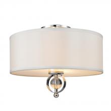 Golden Canada 1030-FM CH - Cerchi Flush Mount in Chrome with Opal Satin Shade