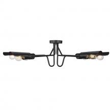 Golden Canada 1040-6SF BLK - Newton 6 Light Semi-Flush in Matte Black