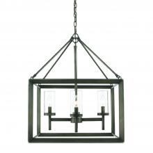 Golden Canada 2073-4 GMT - Smyth 4 Light Chandelier in Gunmetal Bronze with Clear Glass
