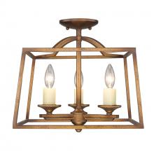 Golden Canada 3072-SF GG - Athena 3 Light Semi-Flush in Grecian Gold
