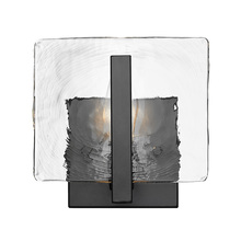 Golden Canada 3164-1W BLK-HWG - Aenon 1-Light Wall Sconce in Matte Black with Hammered Water Glass Shade