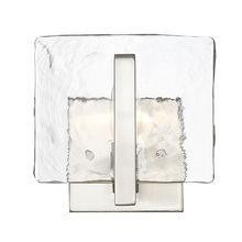 Golden Canada 3164-1W PW-HWG - Aenon 1-Light Wall Sconce in Pewter with Hammered Water Glass Shade