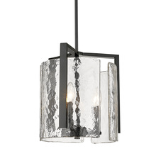 Golden Canada 3164-3P BLK-HWG - Aenon 3-Light Pendant in Matte Black with Hammered Water Glass Shade