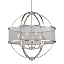 Golden Canada 3167-9 PW-PW - Colson PW 9 Light Chandelier (with shade) in Pewter