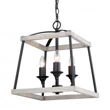 Golden Canada 3184-3P NB-GH - Teagan 3-Light Pendant in Natural Black with Gray Harbor Accents