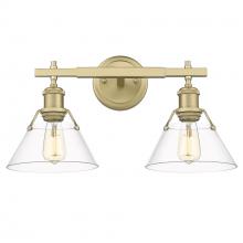 Golden Canada 3306-BA2 BCB-CLR - Orwell 2-Light Vanity Light in Brushed Champagne Bronze with Clear Glass