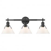Golden Canada 3306-BA3 BLK-OP - Orwell 3-Light Vanity Light in Matte Black with Opal Glass