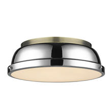 Golden Canada 3602-14 AB-CH - Duncan 3-Light Semi-Flush - Track Light in Chrome with Clear Glass