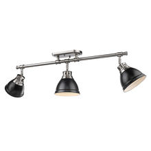 Golden Canada 3602-3SF PW-BLK - Duncan 3-Light Semi-Flush - Track Light in Pewter with Matte Black