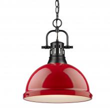 Golden Canada 3602-L BLK-RD - 1 Light Pendant with Chain