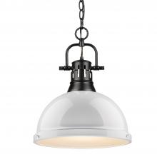 Golden Canada 3602-L BLK-WH - 1 Light Pendant with Chain