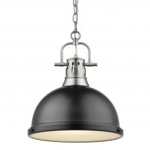 Golden Canada 3602-L PW-BLK - 1 Light Pendant with Chain
