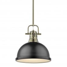 Golden Canada 3604-L AB-BLK - 1 Light Pendant with Rod