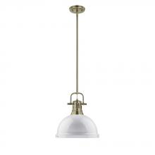Golden Canada 3604-L AB-WH - 1 Light Pendant with Rod