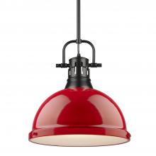 Golden Canada 3604-L BLK-RD - 1 Light Pendant with Rod
