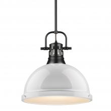 Golden Canada 3604-L BLK-WH - 1 Light Pendant with Rod